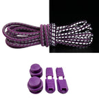 Productafbeelding van reflecterende ronde elastische veters van 3 mm met lock sluiting in de kleur paars
