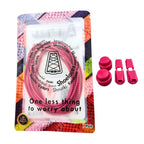 Elastische veters zonder strikken reflecterend 3mm lock sluiting rozenrood in luxe verpakking