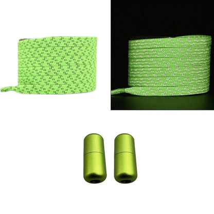 Productafbeelding van platte reflecterende elastische veters van 7 mm met capsule sluiting in de kleur fluorescerend groen