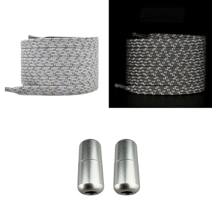 Productafbeelding van platte reflecterende elastische veters van 7 mm met capsule sluiting in de kleur grijs