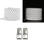 Productafbeelding van platte reflecterende elastische veters van 7 mm met magneetsluiting in de kleur wit