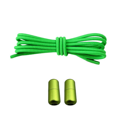 Productafbeelding van ronde elastische veters van 3 mm met capsule sluiting in de kleur appelgroen