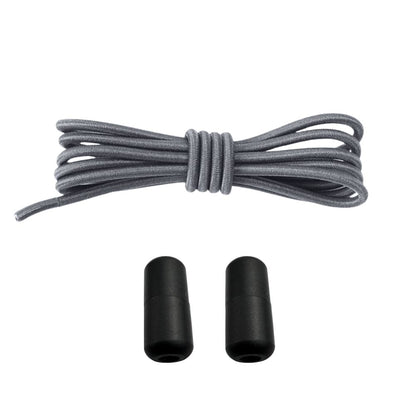 Productafbeelding van ronde elastische veters van 3 mm met capsule sluiting in de kleur donkergrijs