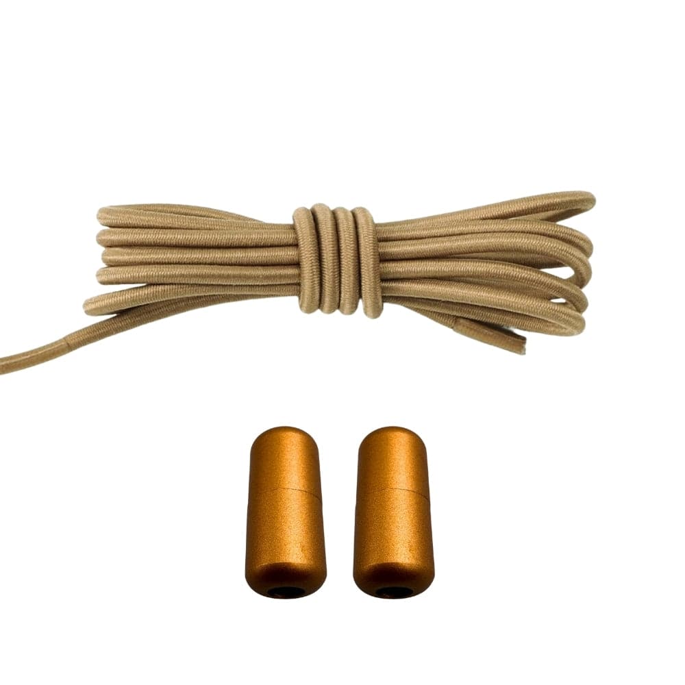 Productafbeelding van ronde elastische veters van 3 mm met capsule sluiting in de kleur khaki