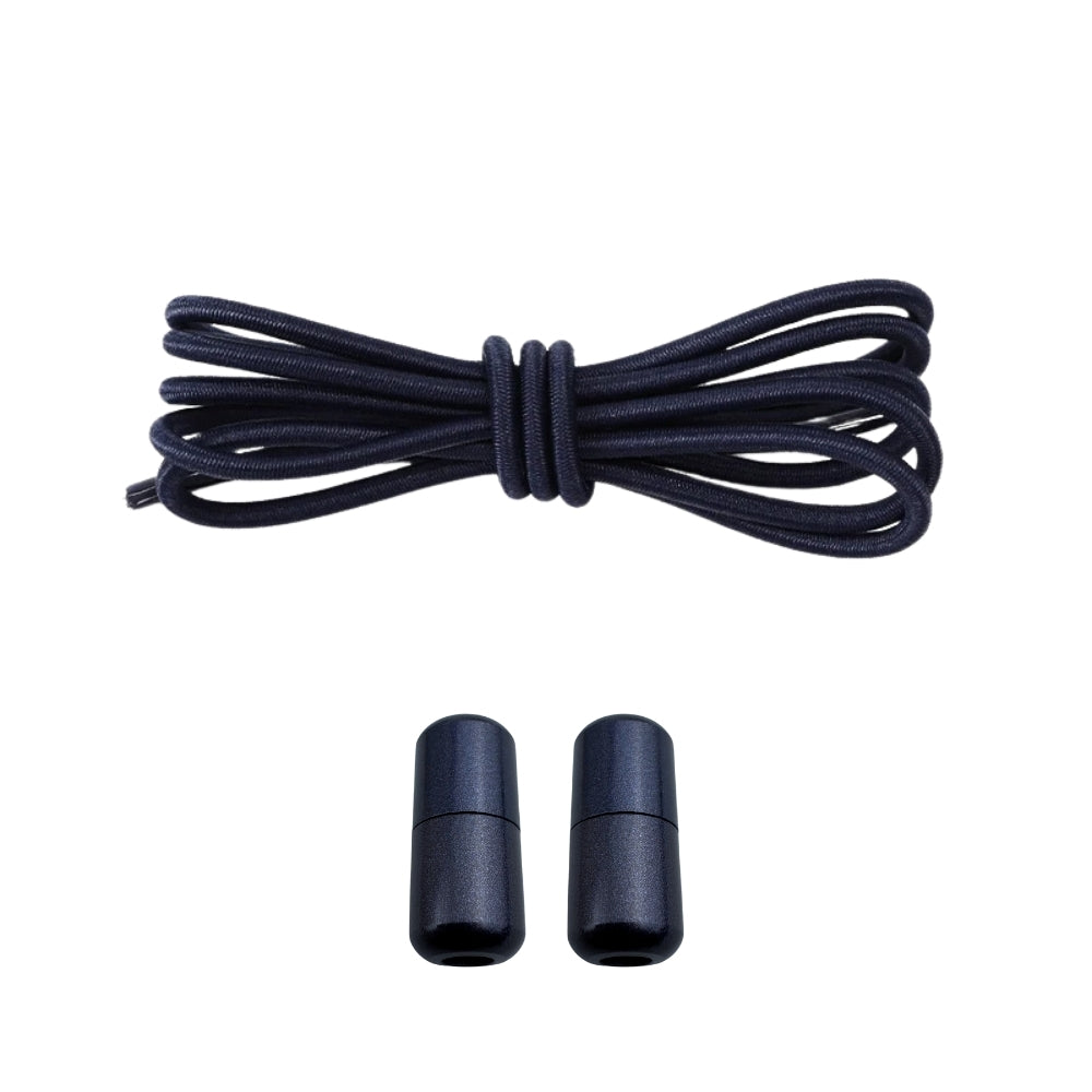 Productafbeelding van ronde elastische veters van 3 mm met capsule sluiting in de kleur marineblauw