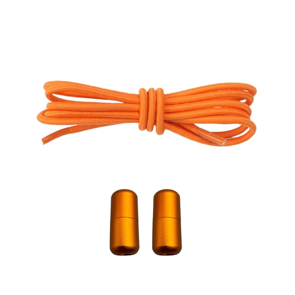 Productafbeelding van ronde elastische veters van 3 mm met capsule sluiting in de kleur oranje