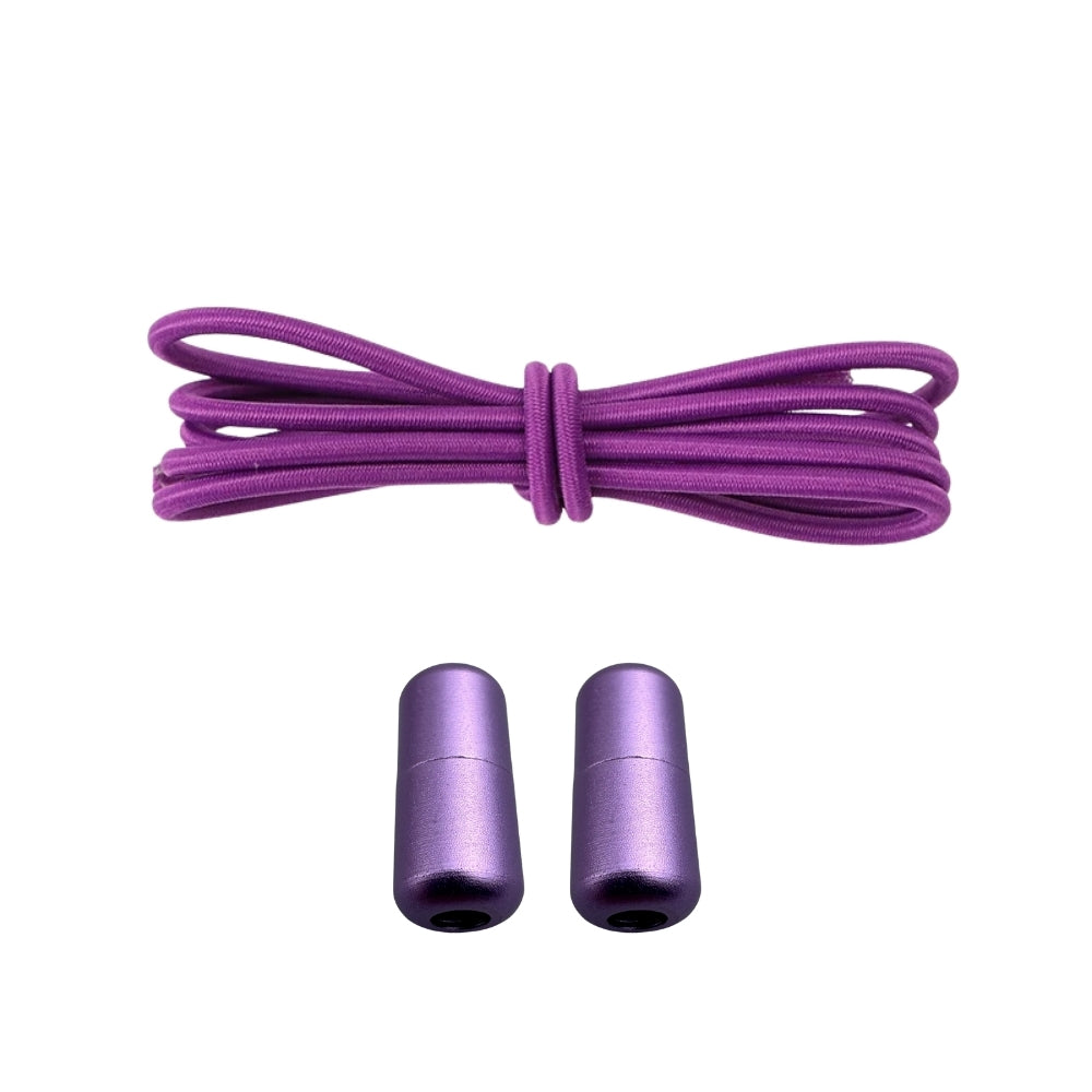 Productafbeelding van ronde elastische veters van 3 mm met capsule sluiting in de kleur paars