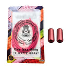 Elastische veters zonder strikken rond 3mm capsule sluiting rozenrood in luxe verpakking