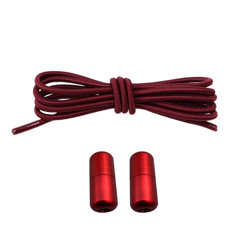 Productafbeelding van ronde elastische veters van 3 mm met capsule sluiting in de kleur wijnrood