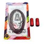 Elastische veters zonder strikken rond 3mm capsule sluiting wijnrood in luxe verpakking