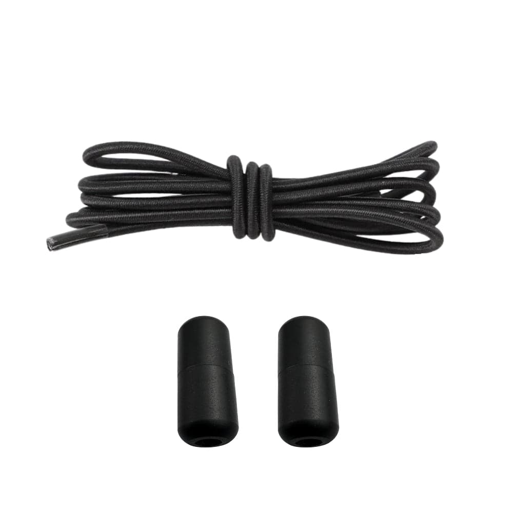 Productafbeelding van ronde elastische veters van 3 mm met capsule sluiting in de kleur zwart