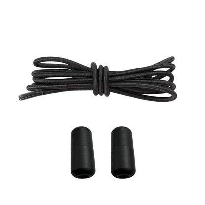 Productafbeelding van ronde elastische veters van 3 mm met capsule sluiting in de kleur zwart