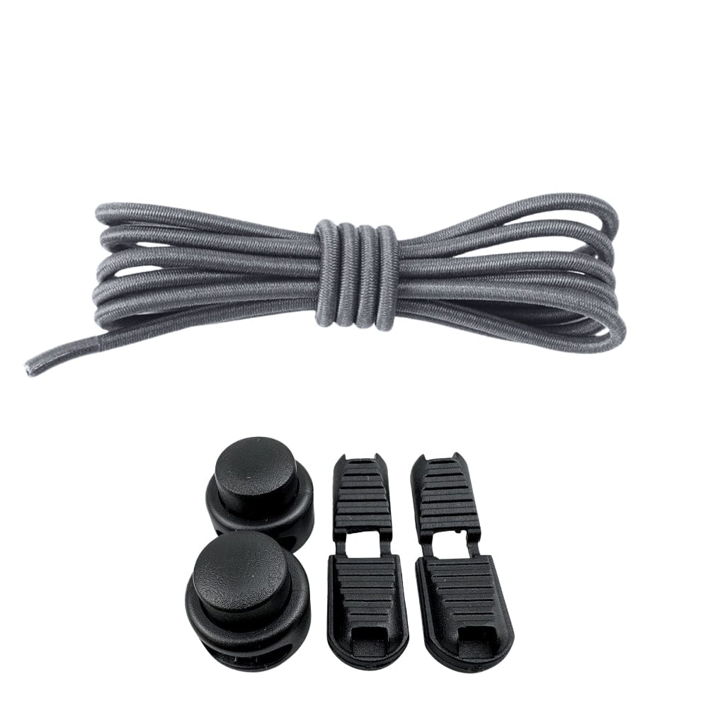 Productafbeelding van ronde elastische veters van 3 mm met lock sluiting in de kleur donkergrijs