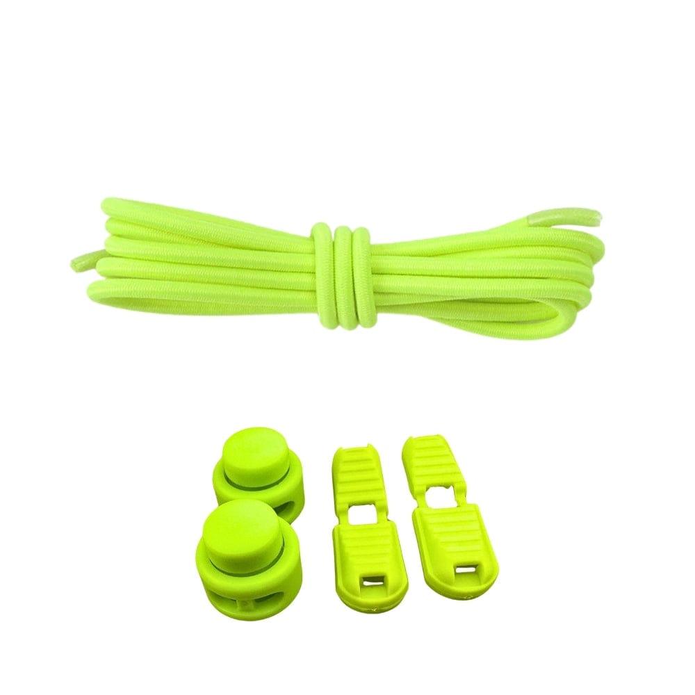 Productafbeelding van ronde elastische veters van 3 mm met lock sluiting in de kleur fluorescerend groen