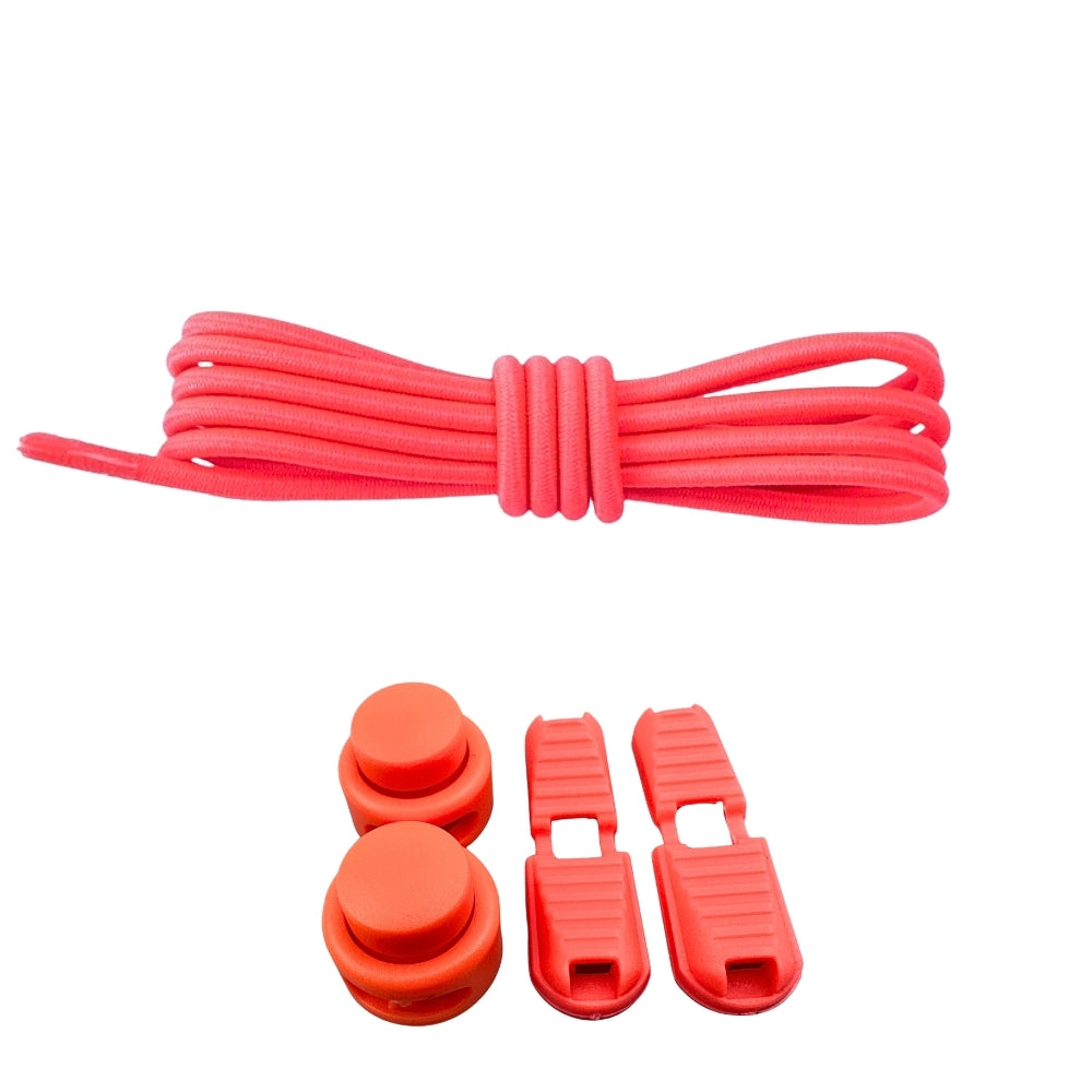 Productafbeelding van ronde elastische veters van 3 mm met lock sluiting in de kleur fluorescerend rood