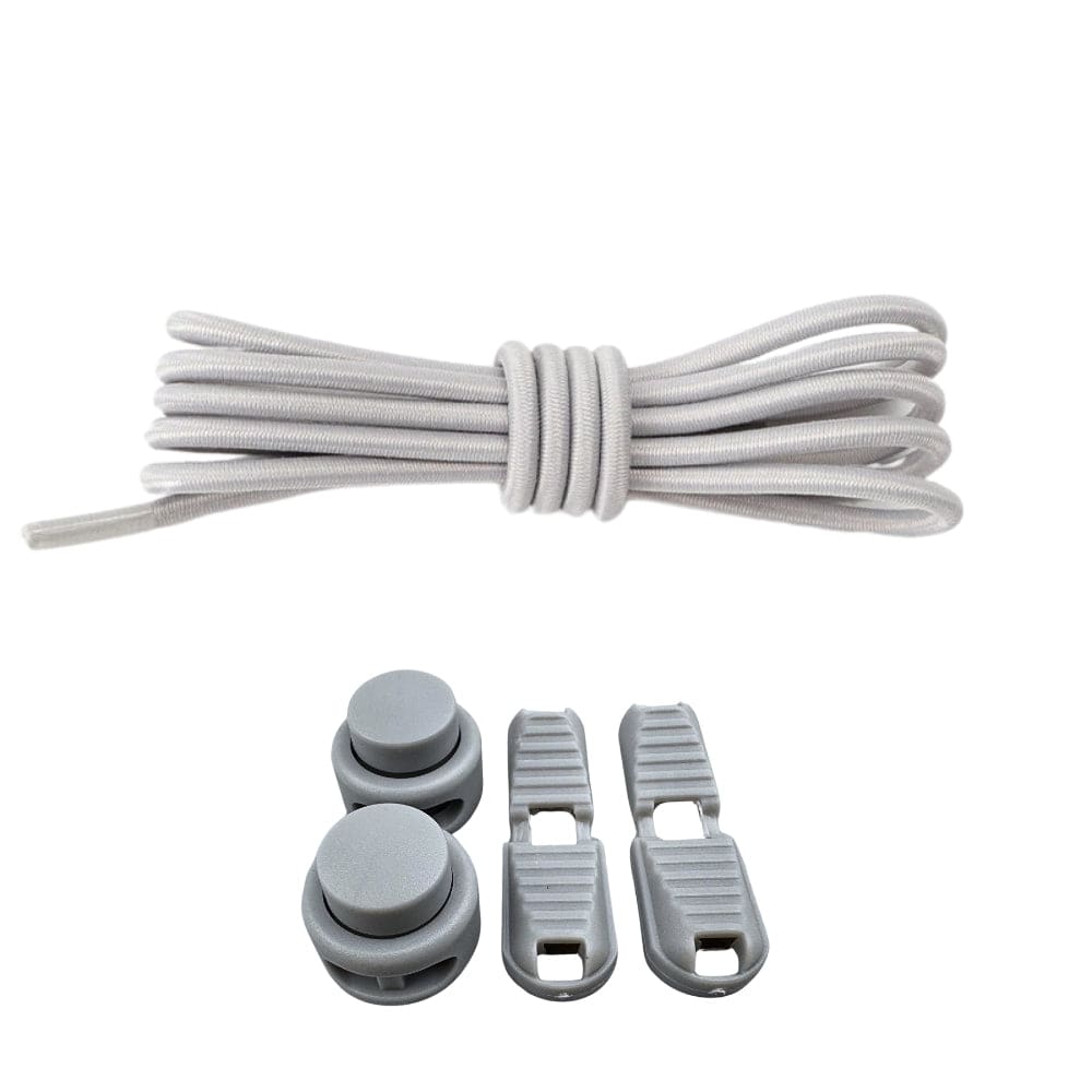 Productafbeelding van ronde elastische veters van 3 mm met lock sluiting in de kleur grijs