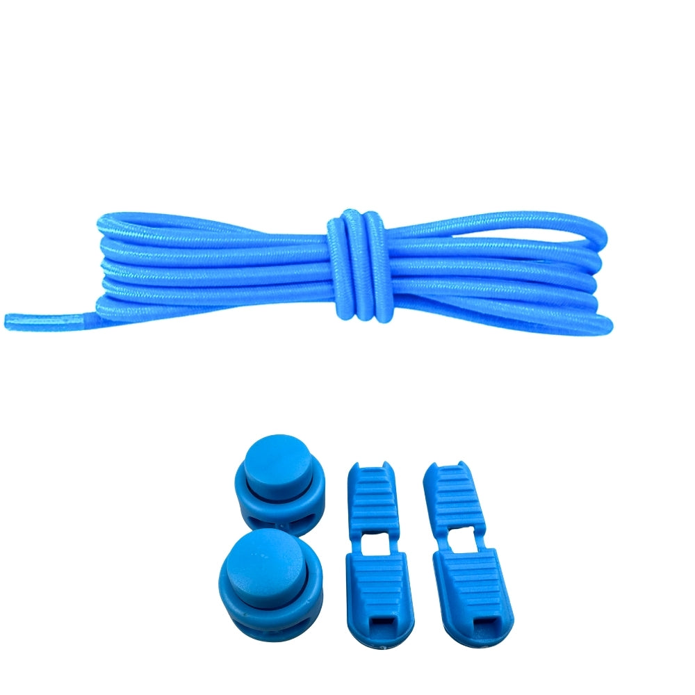 Productafbeelding van ronde elastische veters van 3 mm met lock sluiting in de kleur lichtblauw