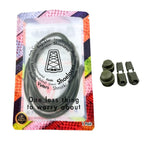 Elastische veters zonder strikken rond 3mm lock sluiting mosgroen in luxe verpakking