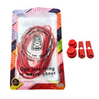 Elastische veters zonder strikken rond 3mm lock sluiting rood in luxe verpakking