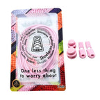 Elastische veters zonder strikken rond 3mm lock sluiting roze in luxe verpakking