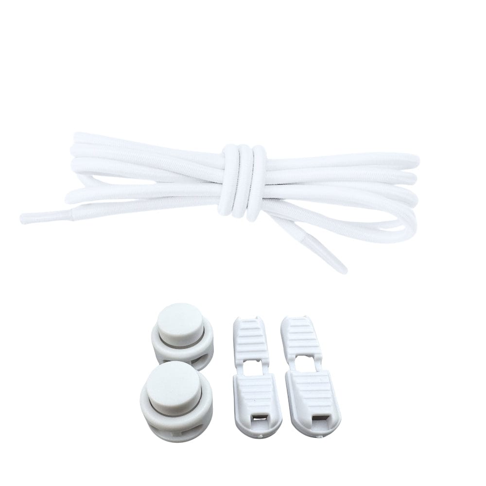 Productafbeelding van ronde elastische veters van 3 mm met lock sluiting in de kleur wit