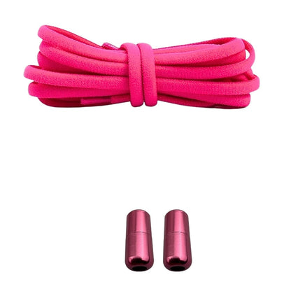 Productafbeelding van ronde elastische veters van 5 mm met capsule sluiting in de kleur rozenrood