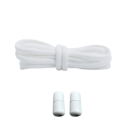 Productafbeelding van ronde elastische veters van 5 mm met capsule sluiting in de kleur wit