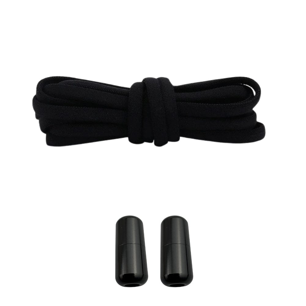 Productafbeelding van ronde elastische veters van 5 mm met capsule sluiting in de kleur zwart