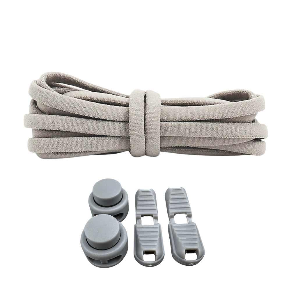 Productafbeelding van ronde elastische veters van 5 mm met lock sluiting in de kleur grijs