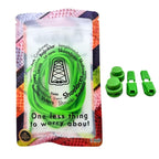 Elastische veters zonder strikken rond 5mm lock sluiting groen in luxe verpakking