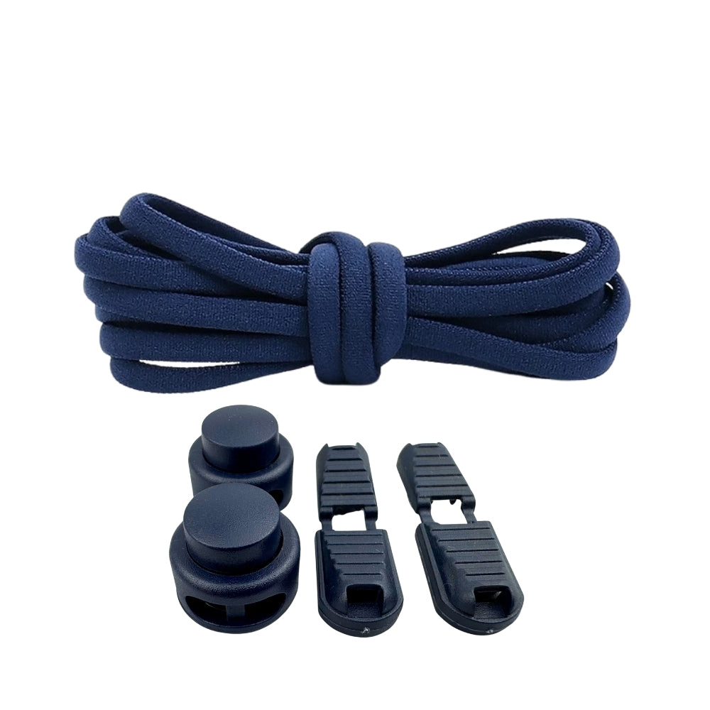 Productafbeelding van ronde elastische veters van 5 mm met lock sluiting in de kleur marineblauw