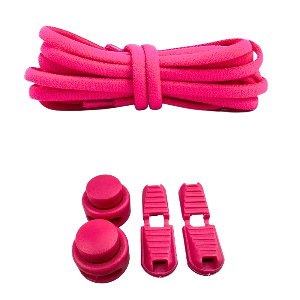 Productafbeelding van ronde elastische veters van 5 mm met lock sluiting in de kleur rozenrood