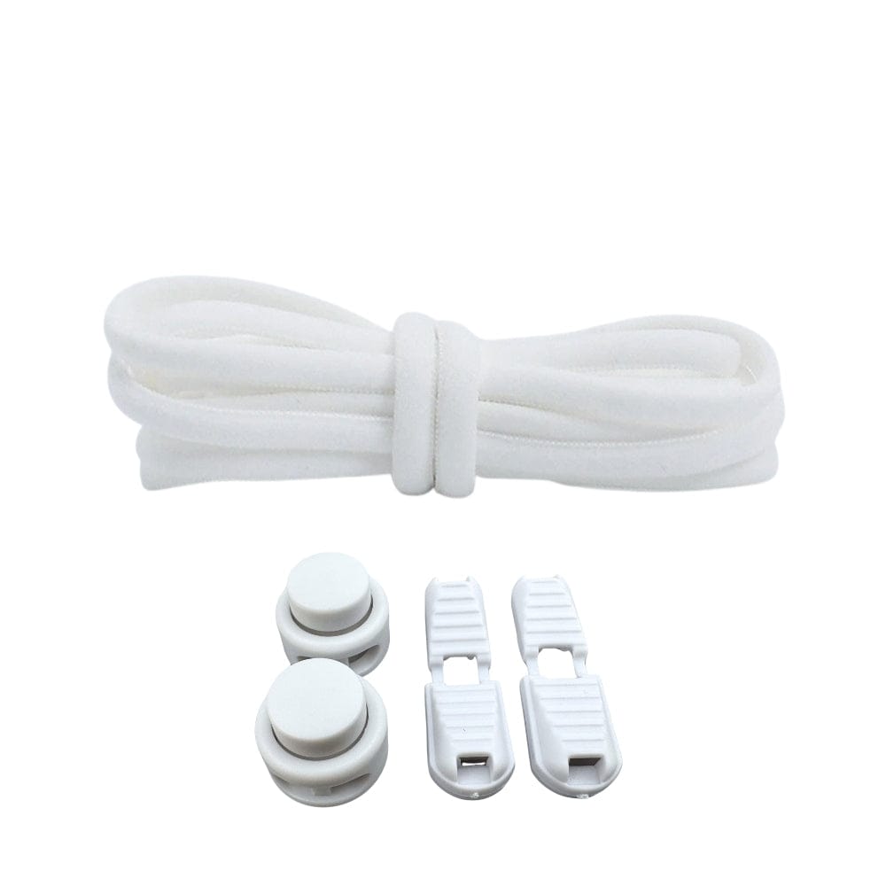 Productafbeelding van ronde elastische veters van 5 mm met lock sluiting in de kleur wit