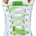 Elastische veters zonder strikken tie-dye 9mm magnetische sluiting appelgroen met stretch uitgerekt