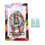 Elastische veters zonder strikken tie-dye 9mm magnetische sluiting driekleurig oranje in luxe verpakking