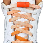 Elastische veters zonder strikken tie-dye 9mm magnetische sluiting oranje met stretch uitgerekt