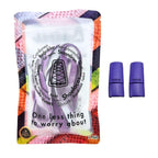 Elastische veters zonder strikken tie-dye 9mm magnetische sluiting paars in luxe verpakking