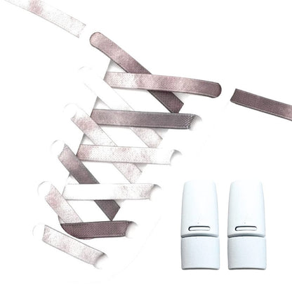 Productafbeelding van tie-dye elastische veters met magneetsluiting in de kleur bruin