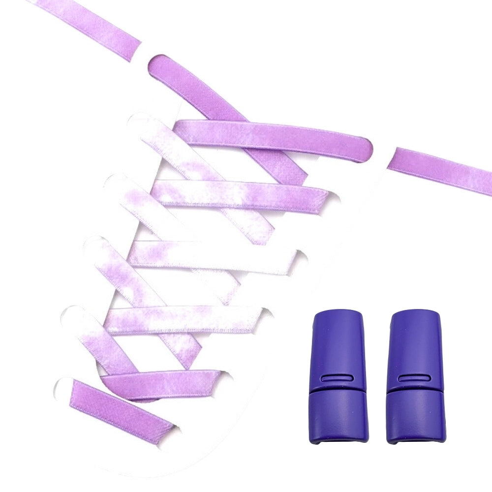 Productafbeelding van tie-dye elastische veters met magneetsluiting in de kleur paars