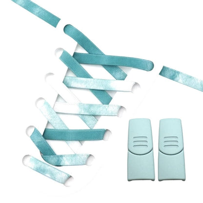 Productafbeelding van tie-dye elastische veters met magneetsluiting in de kleur turquoise