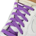 Elastische veters zonder strikken vintage 8mm capsule sluiting paars geregen in witte Nike Air Force 1