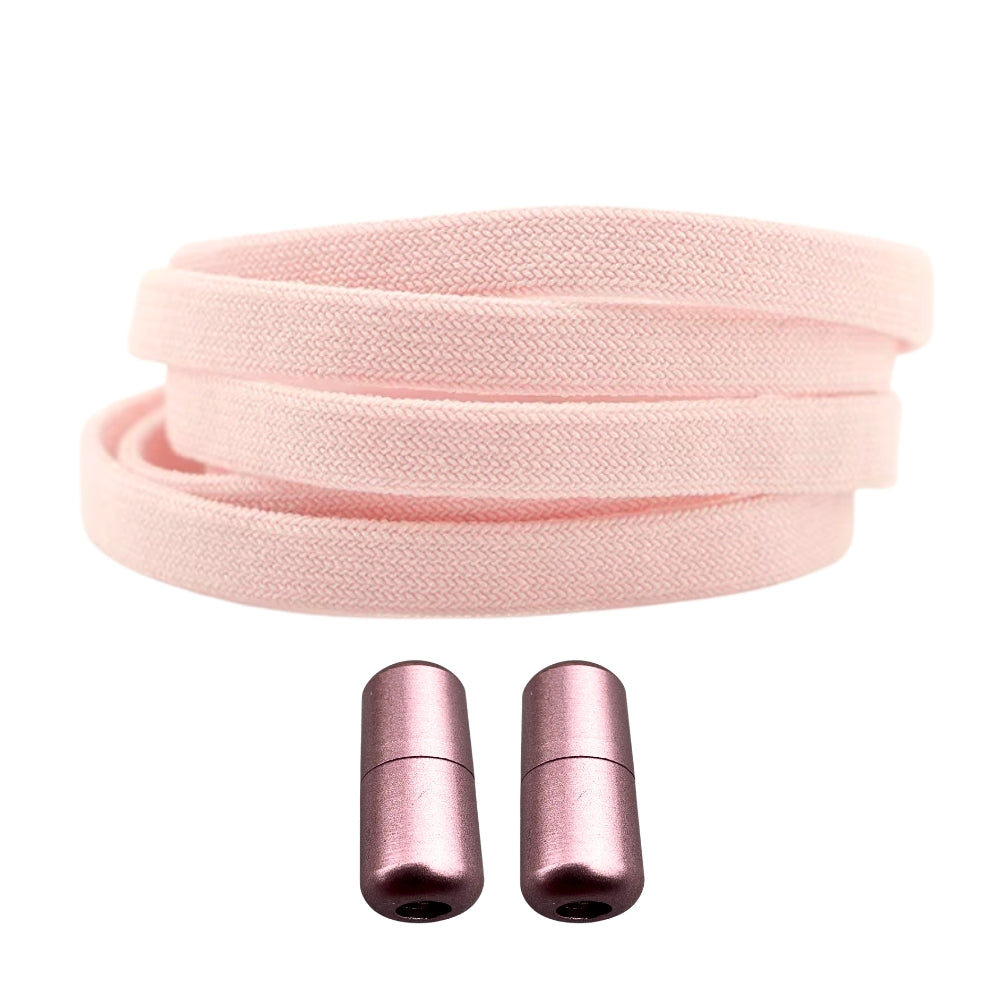 Productafbeelding van vintage elastische veters van 8 mm met capsule sluiting in de kleur roze