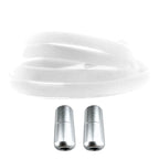 Productafbeelding van vintage elastische veters van 8 mm met capsule sluiting in de kleur wit