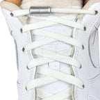 Elastische veters zonder strikken vintage 8mm capsule sluiting wit met stretch uitgerekt