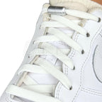 Elastische veters zonder strikken vintage 8mm capsule sluiting wit geregen in witte Nike Air Force 1