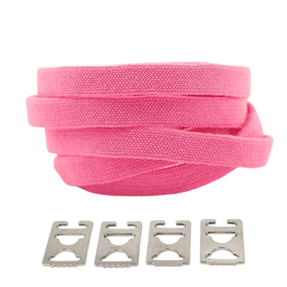 Productafbeelding van vintage elastische veters van 8 mm met clipjes in de kleur fuchsia
