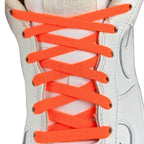 Elastische veters zonder strikken vintage 8mm onzichtbare clipjes oranje met stretch uitgerekt