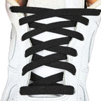 Elastische veters zonder strikken vintage 8mm onzichtbare clipjes zwart met stretch uitgerekt