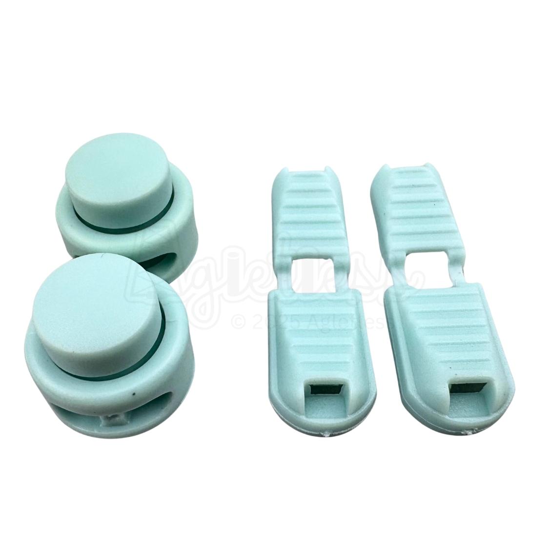 Elastische veters lock sluiting babyblauw geschikt voor elastische veters van 3 tot 5 mm breed