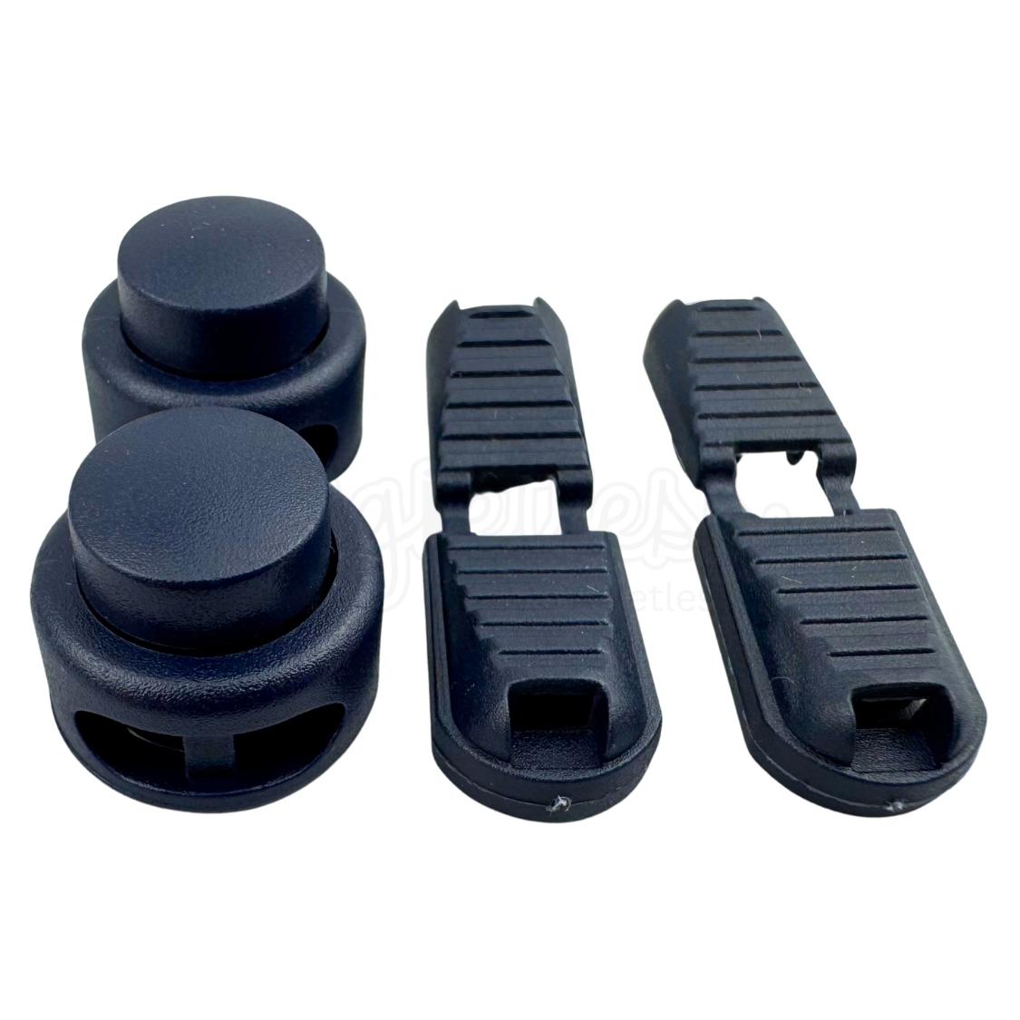 Elastische veters lock sluiting marineblauw geschikt voor elastische veters van 3 tot 5 mm breed